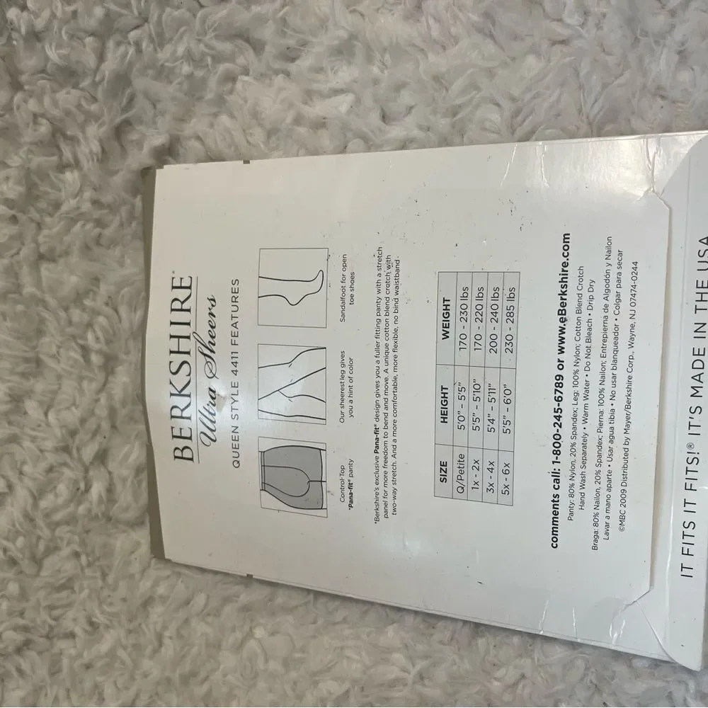 New Plus size Berkshire Ultra Sheers in Light Beige size 1X-2X .